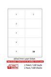 A1Etiket Tw-2610 Ebat 105 x 57 Lazer Etiket  1 A4 Sayfada 10 Etiket